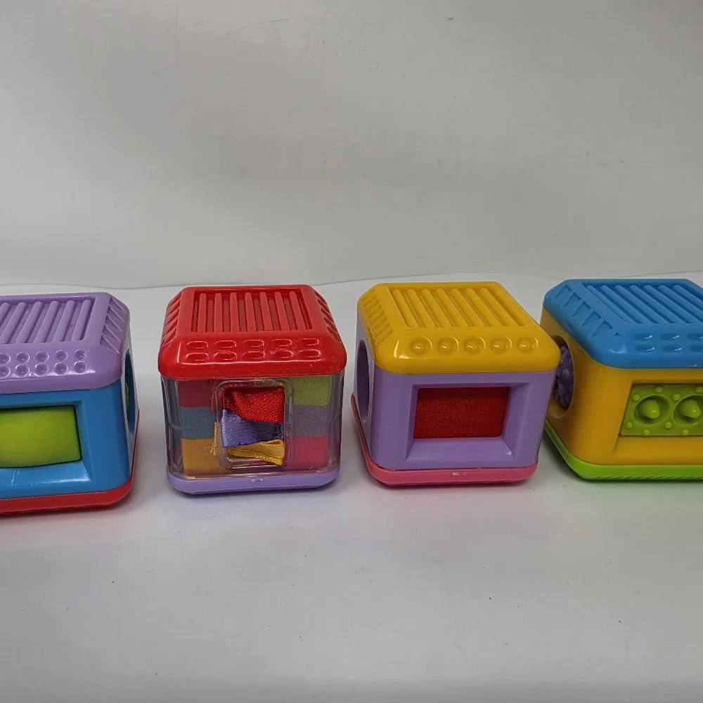 Fisher Price Sensory Blocks Avacado Blocks with balls and Sensory Toys Lot of 7